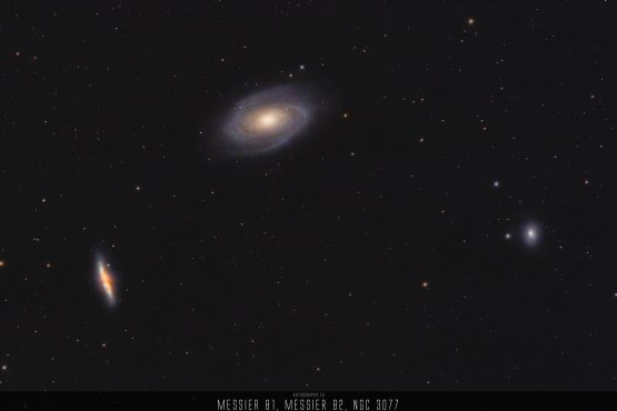 Astrofoto: Bodes Galaxie und Zigarrengalaxie - Messier 81 und Messier 82 - 03/22