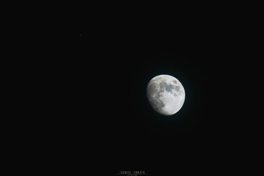 Mars and Moon single shot with the OM 200 – January 3, 2023