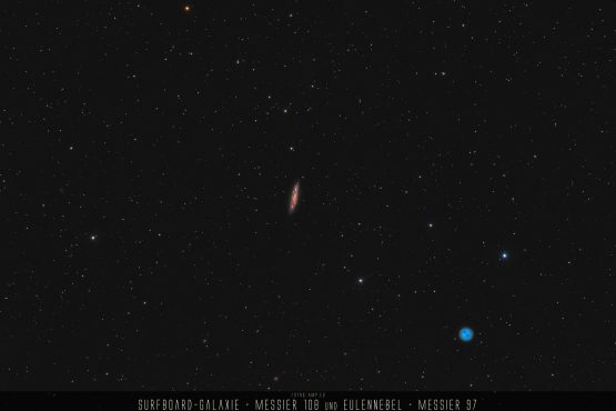 Surfboard-Galaxie - M108 - Messier 108 - NGC 3556 - UGC 6225, Eulennebel - M97 - Messier 97 - NGC 3587