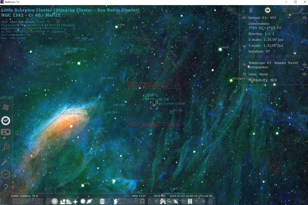 Gesamtaufnahmen/Surveys in Stellarium